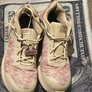 Georgia Boot Pink and Beige Composite Toe Footwear